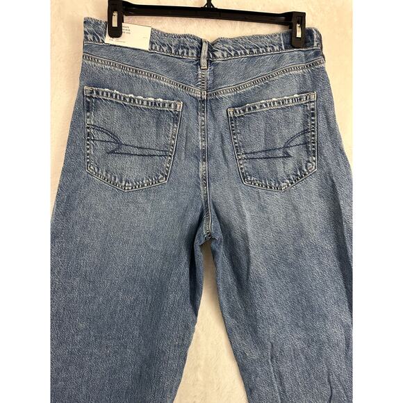 NWT American Eagle Super High Rise Jeans 12 Long Wide Leg Baggy - Picture 4 of 9